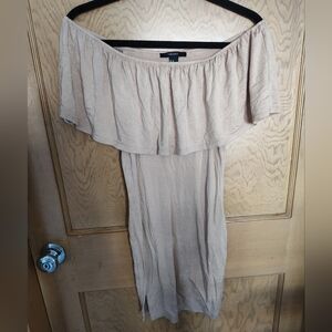 Forever 21 Tan Off-Shoulder Mini Dress
